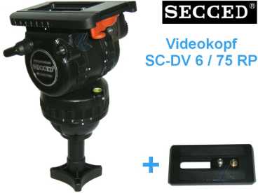 SECCED Videokopf SC-DV 6/75RP Fluid Head 0-6,9 kg / 75mm Schale